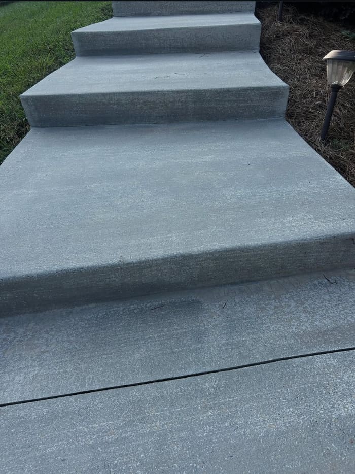Clean restored concrete steps after pressure washing in Athens, GA