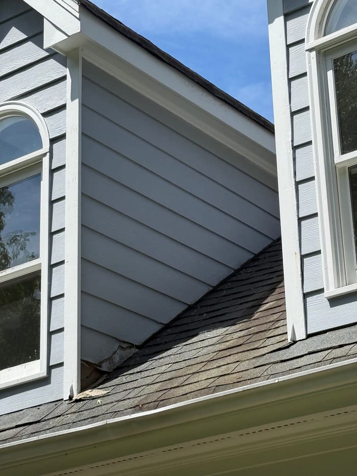 Gable soffit and fascia trim on a home in Athens, GA